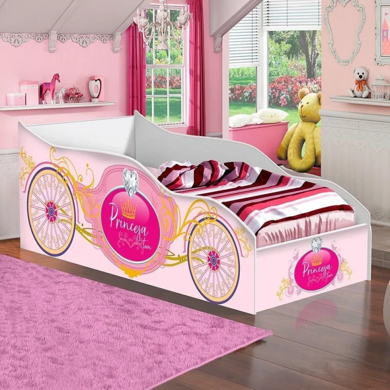 Cama Infantil Génova Rosa Com Colchão - OUTRAS - Colchões