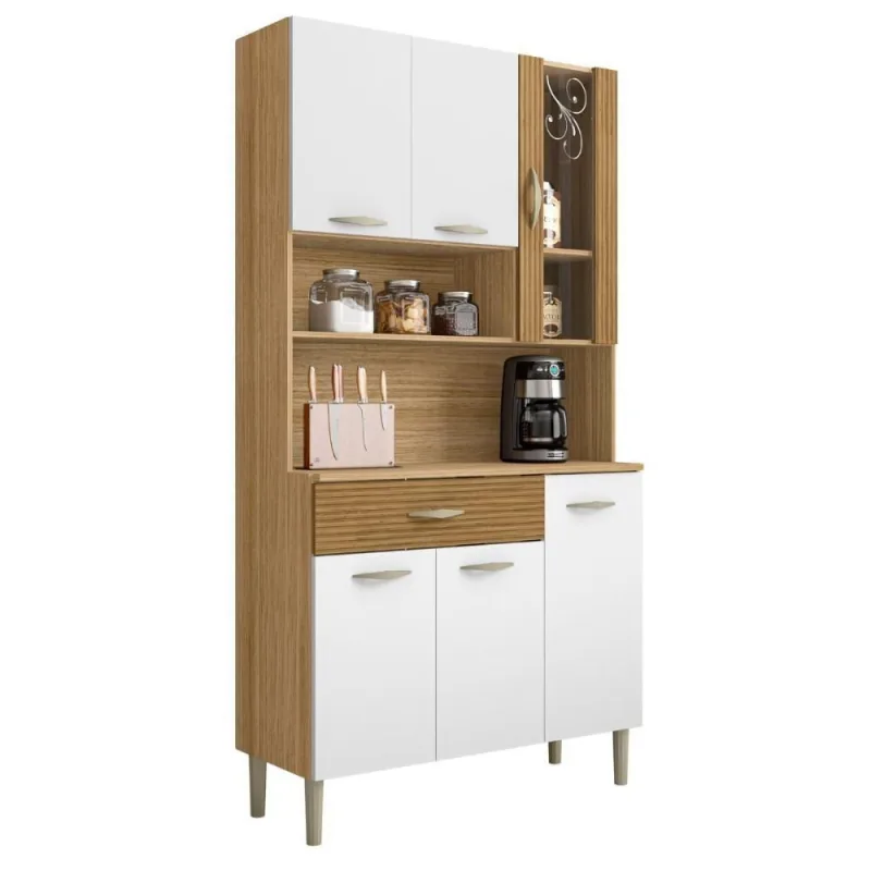 Armário de Cozinha Milão 6 Portas 1 Gaveta 90,9cm Freijó Supremo Ripado Casah - Casah - Tablets, Ipads E E-readers