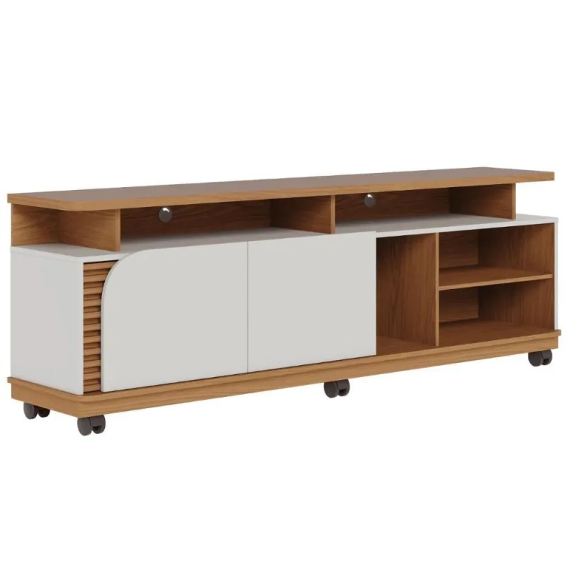 Rack Tvs 75 E 1 Prateleira Florença Freijó Off White Matte - OUTRAS
