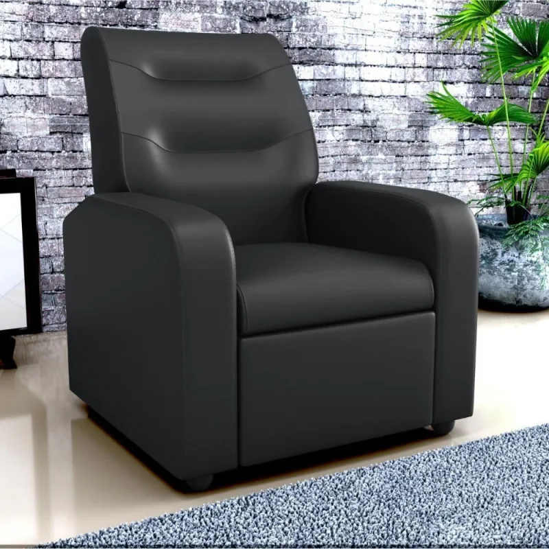 Poltrona Decorativa Reclinável Pireu Sintetico Preto - OUTRAS