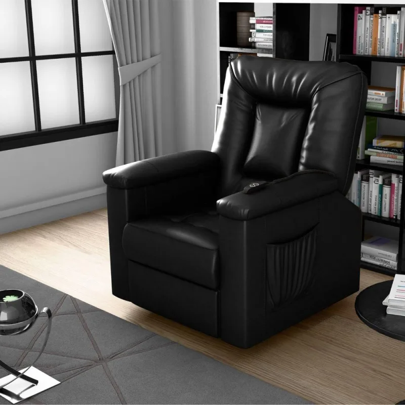 Poltrona Reclinável Elétrica Mickey Sintetico Preto - Casah