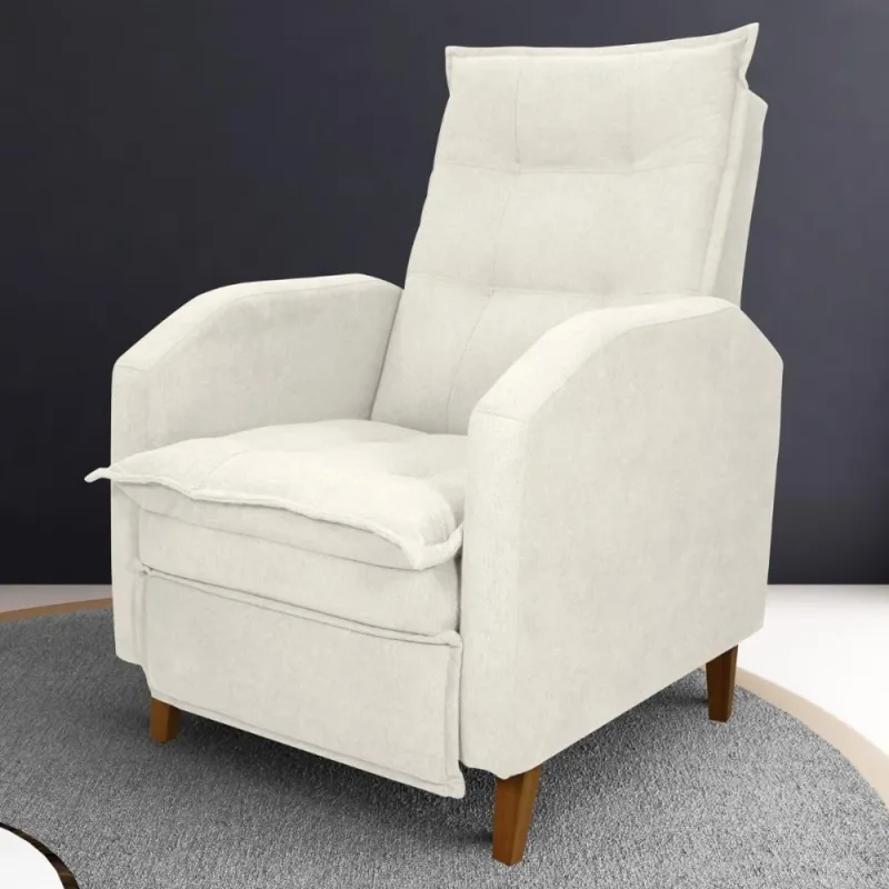 Poltrona Reclinável Alef Boucle Natural - OUTRAS