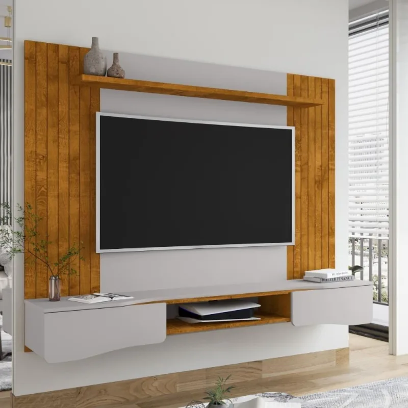 Painel Tv 65 Polegadas Litoral Naturalle Off-white - Casah