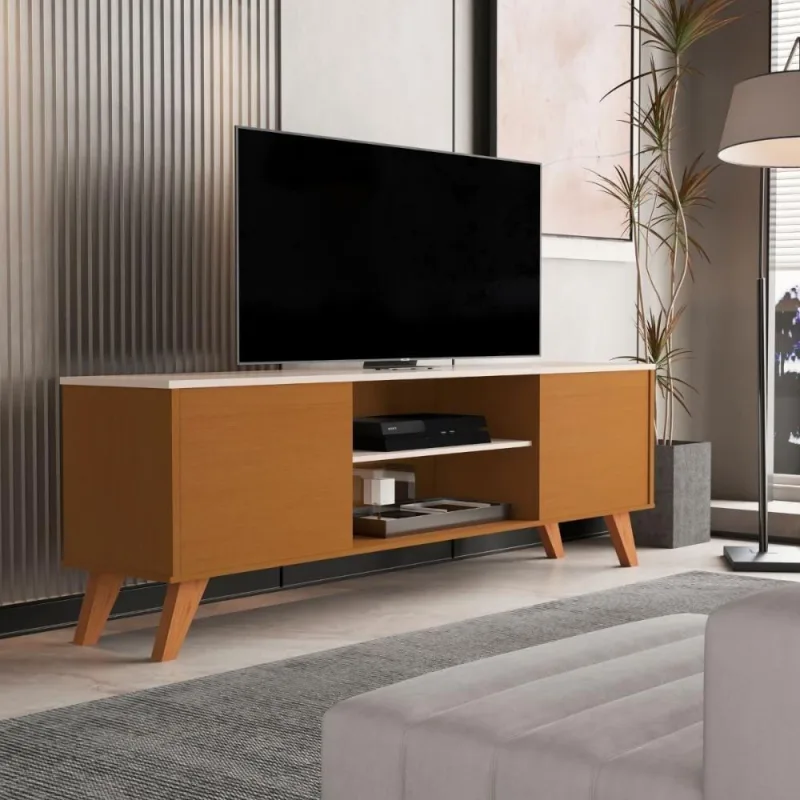 Bancada Tvs 60 Polegadas Los Angeles Cedro Off White - Casah