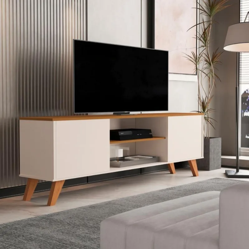 Bancada Tvs 60 Polegadas Los Angeles Off White Cedro - OUTRAS