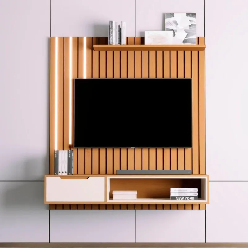 Painel Ripado Para Tv 58 Polegadas Autumn Nature Off White - Casah - Móveis
