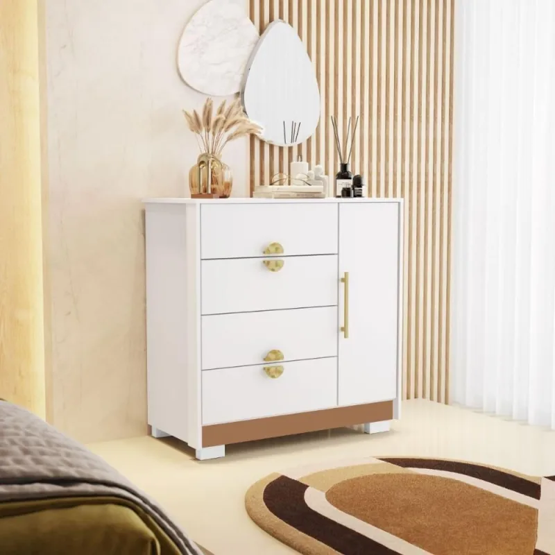Cômoda Sapateira Paraguai 1 Porta 1 Prateleira 93cm MDP MDF Branco Camarim - OUTRAS