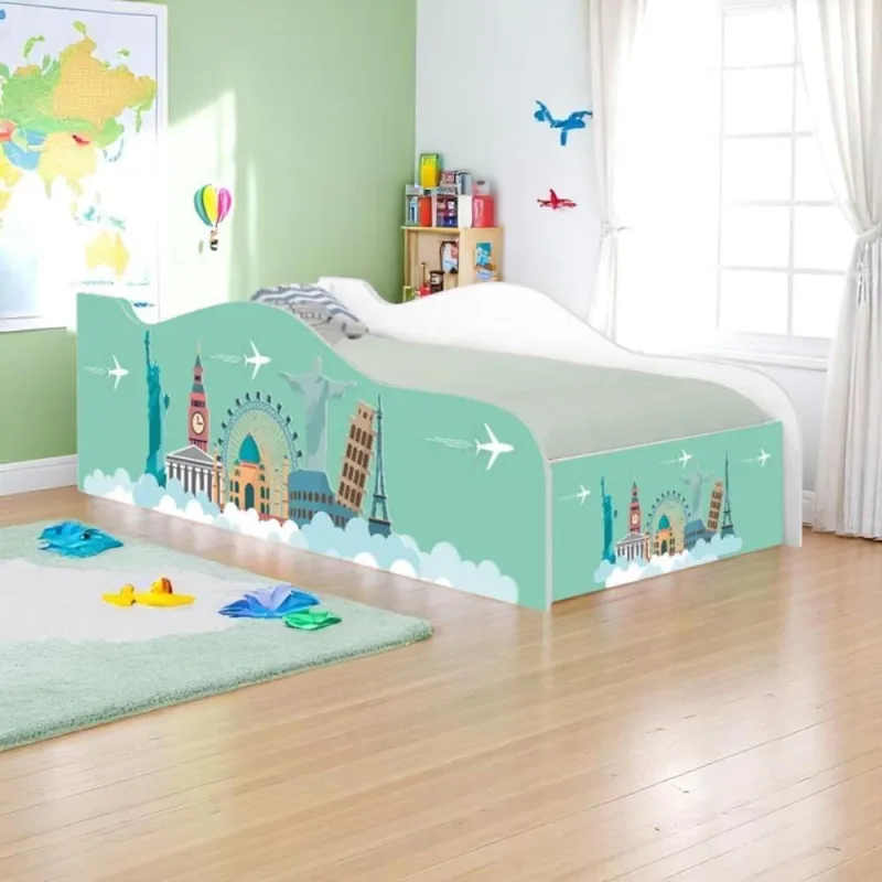 Cama Solteiro Glow Viagem Pelo Mundo Solteiro - Casah - Móveis