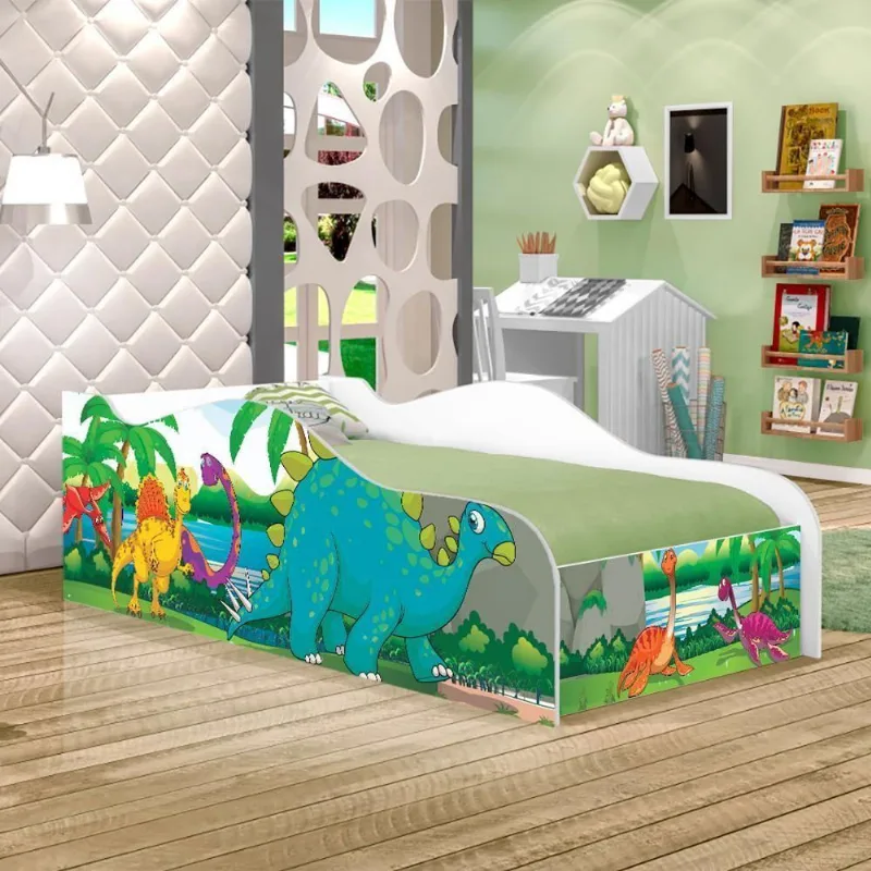 Mini Cama Fun Dinossauro No Lago Infantil Com Colchão