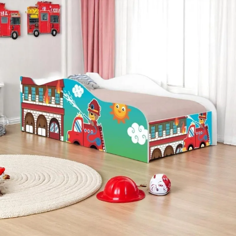 Cama Solteiro Glow Usinho Bombeiro Solteiro Com Colchão