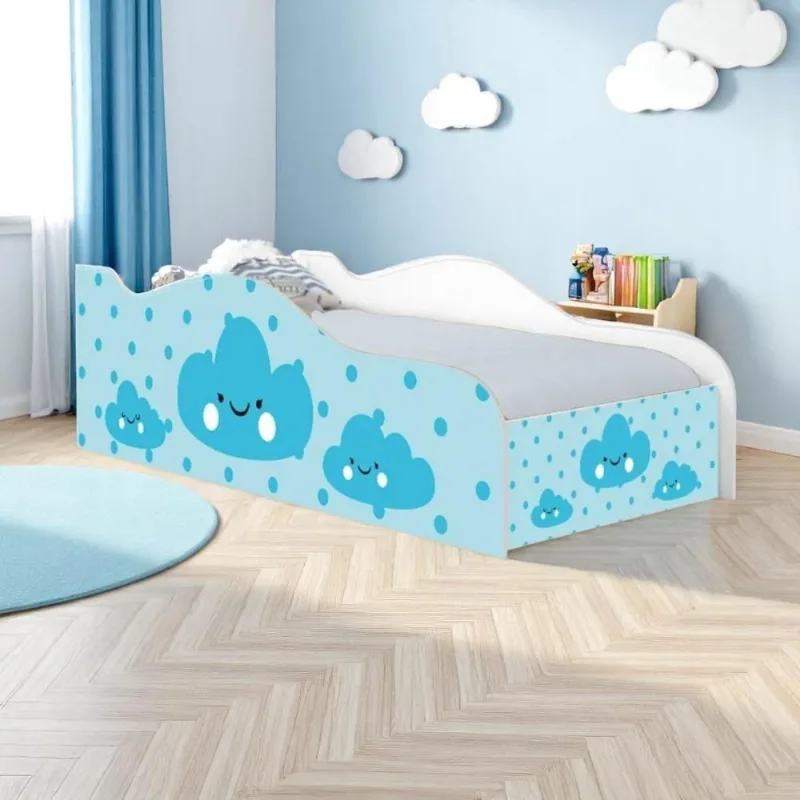 Cama Solteiro Glow Nuvens Meninos Solteiro Com Colchão