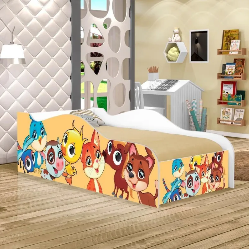 Cama Fun Bichinhos Solteiro Com Colchão