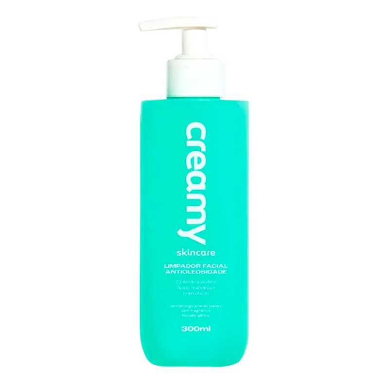 Creamy - Limpador Facial Antioleosidade - Gel de Limpeza Facial - Creamy