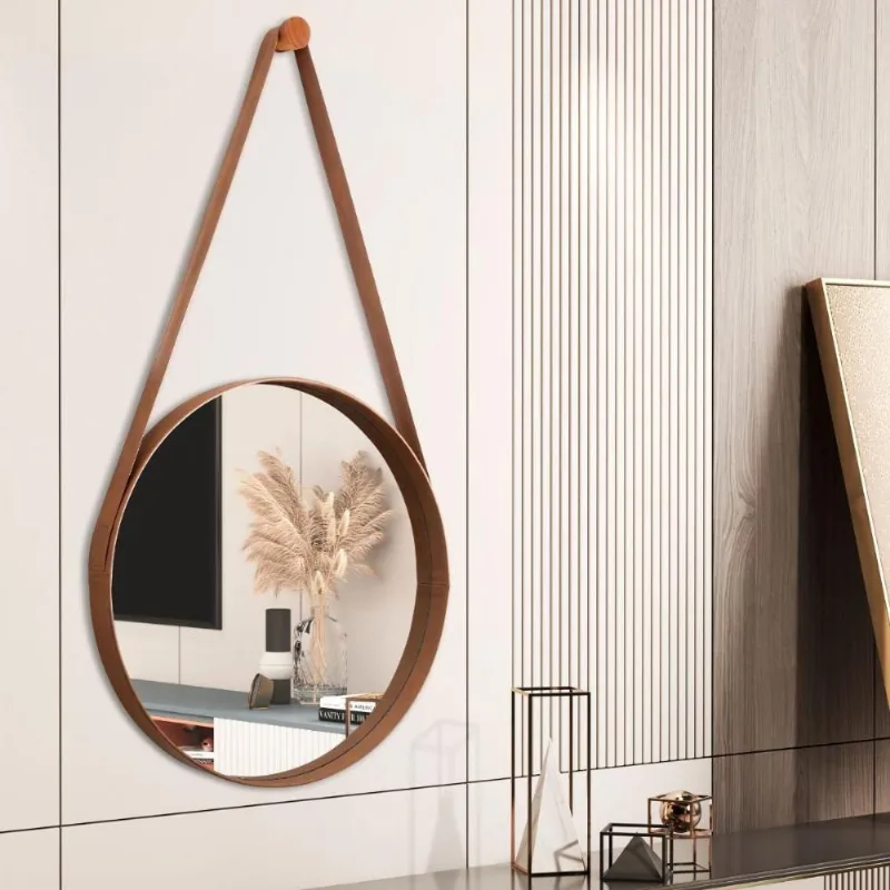 Espelho Alvorada 80 Cm Com Alça Castanho