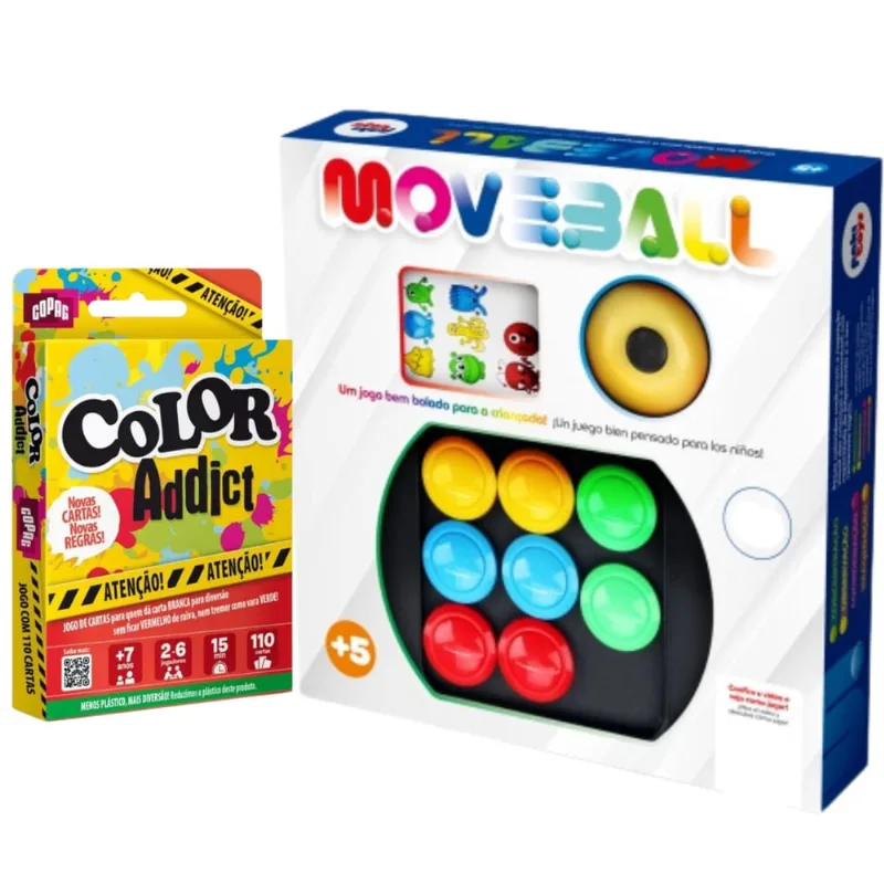 Jogo Cartas Color Addict Original Copag Jogo Move Ball Kit Tabuleiro Brinquedo Cores Mesa Família