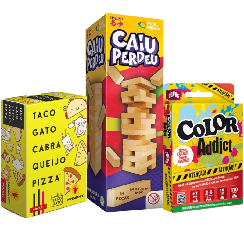 Jogo Cartas Taco Gato Caiu Perdeu Color Addict Tabuleiro Brinquedo Jogos Presente Cartas Estratégia Familia Diversão Férias