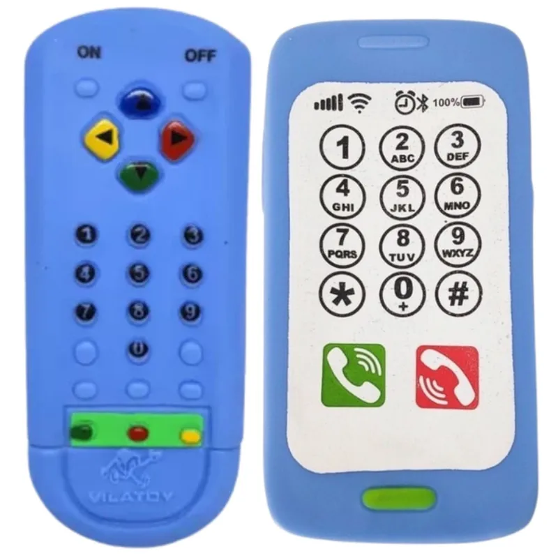 Mordedor Bebê Macio Massageador de Gengiva Controle e Celular Lavável Sem Ftalato Atóxico Alívio e Estímulo Sensorial + 2 Meses