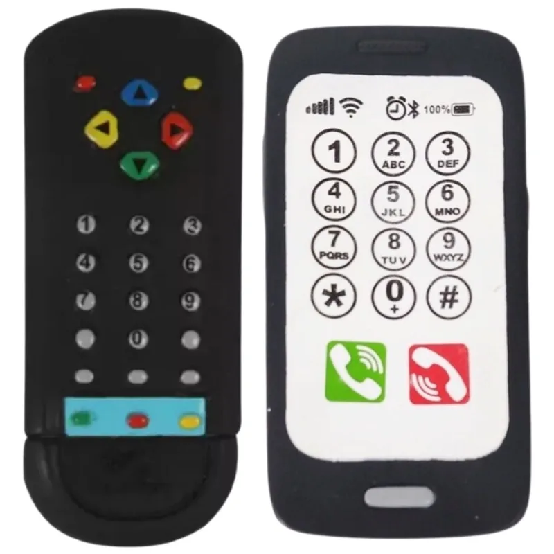 Mordedor Bebê Macio Massageador de Gengiva Controle e Celular Lavável Sem Ftalato Atóxico Alívio e Estímulo Sensorial + 2 Meses
