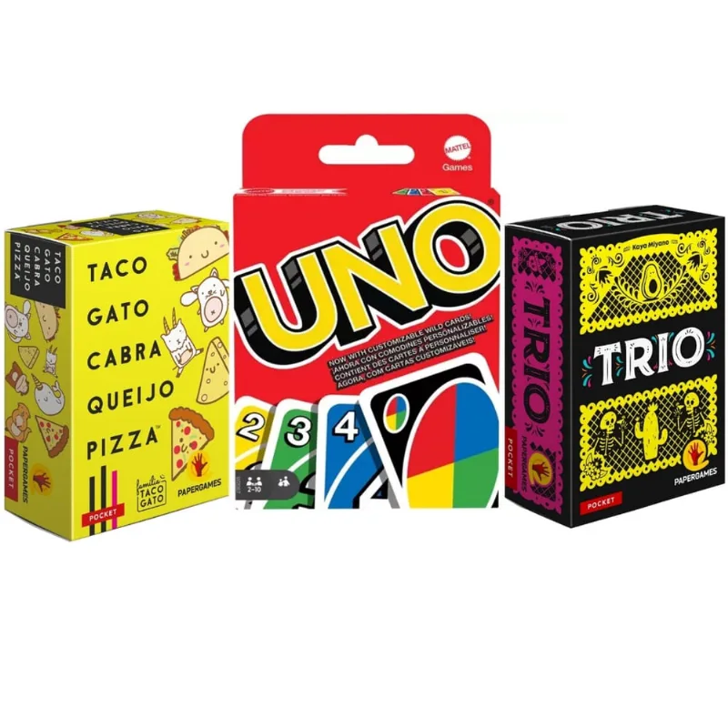 Jogo Uno Cartas Taco Gato Tabuleiro Trio Amigos Família Mesa Divertido Estratégico Competitivo Portátil Rápido Pocket Original Kit