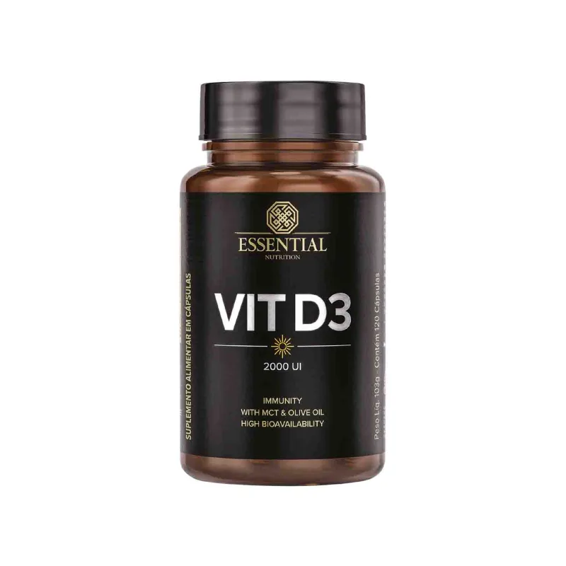 Suplemento Alimentar VIT D3 Essential Nutrition 120 Cápsulas - Essential Nutrition - Mercearia