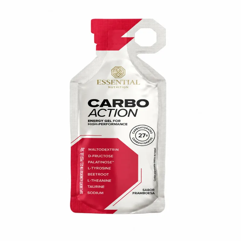 Suplemento Alimentar Carbo Action Essential Nutrition sabor Framboesa 50g