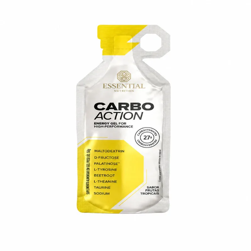 Suplemento Alimentar Carbo Action Essential Nutrition sabor Frutas Tropicais 50g