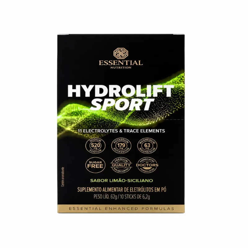 Suplemento Alimentar Hydrolift Sport sabor Limão-Siciliano 10 Sticks 6,2g - Essential Nutrition