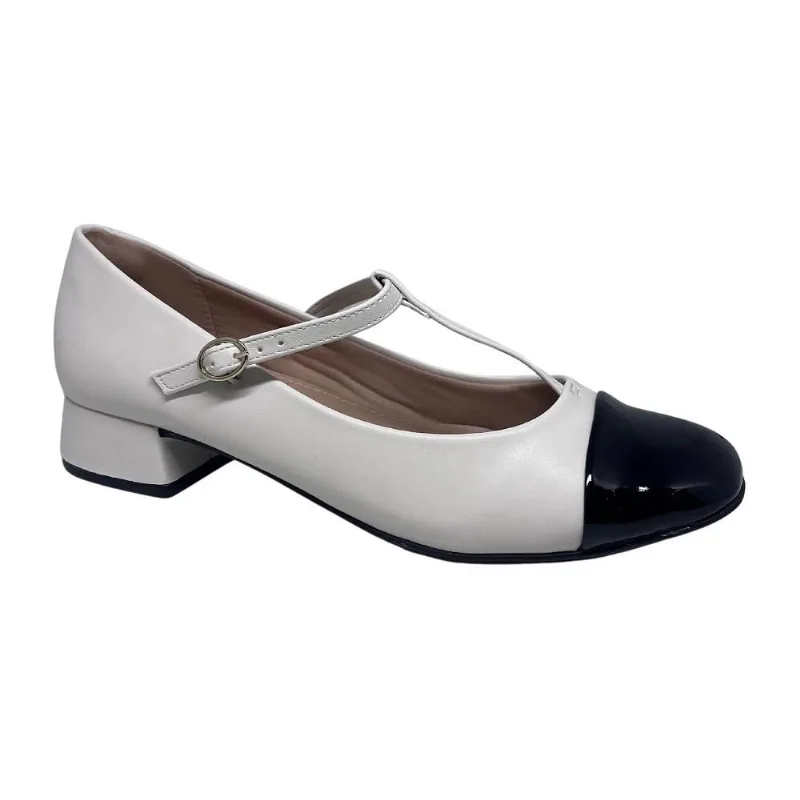 Sapato Boneca Offline Salto Bloco Napa 5715.23729 off white