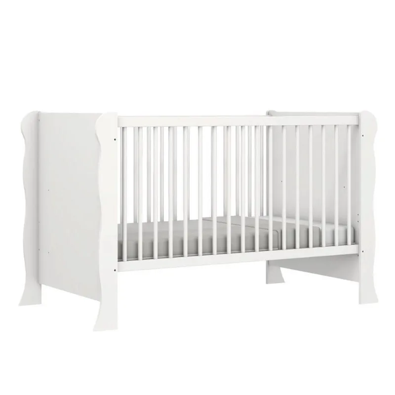 Berço Americano Carolina Baby Mini Cama 2 Em 1 Para Quarto Bebê Luna Branco