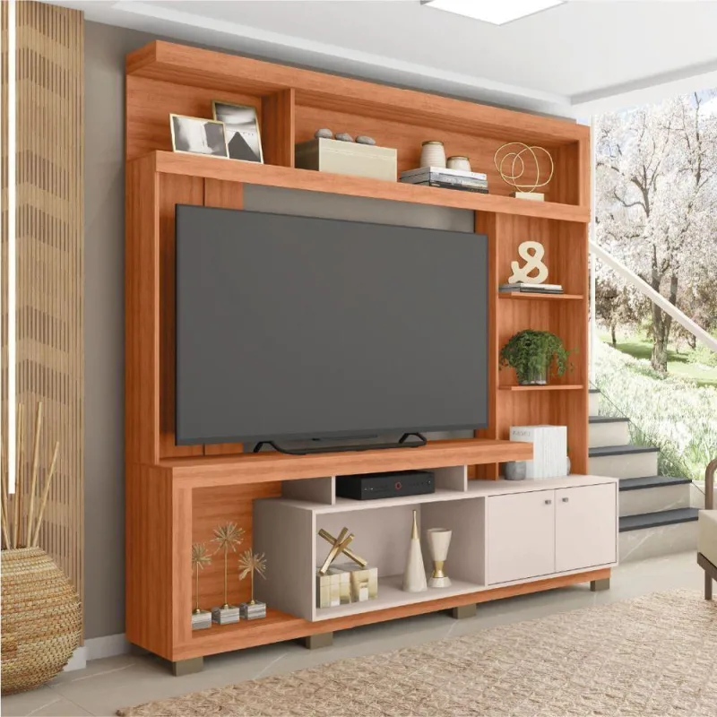 Estante Home Theater Para TV Até 70"  Atlanta Madeirado - Caemmun - Móveis