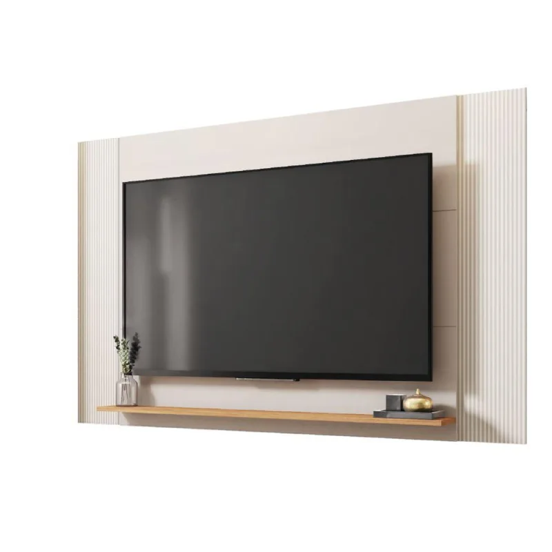 Painel Para Tv Até 65 Polegadas 1,80m Com Impressão 3D Intense Caemmun Madeir/off - Caemmun - Móveis