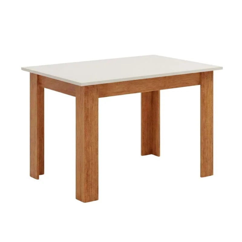 Mesa Para Sala De Jantar 1,10m Place Viero Madeirado/off White - viero móveis - Cama, Mesa E Banho
