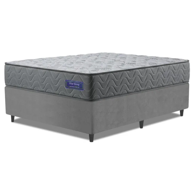Cama Box Colchão Casal Molas Ensacadas Atlanta 138x188x60cm Cinza