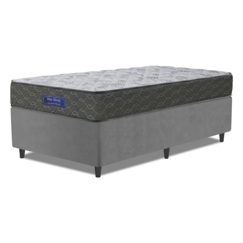 Cama Box Colchão Solteiro Ortopédico Espuma D33 Hiper 88x188x57cm Cinza