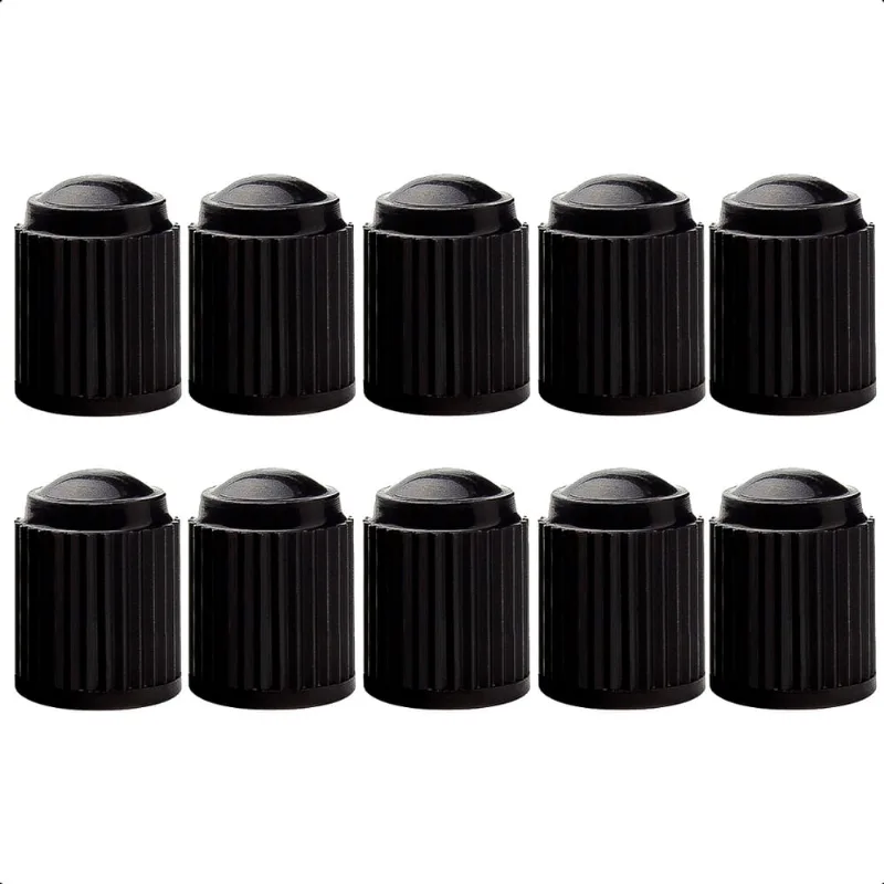 Kit 10 Tampas Para Válvula Plástico Preto