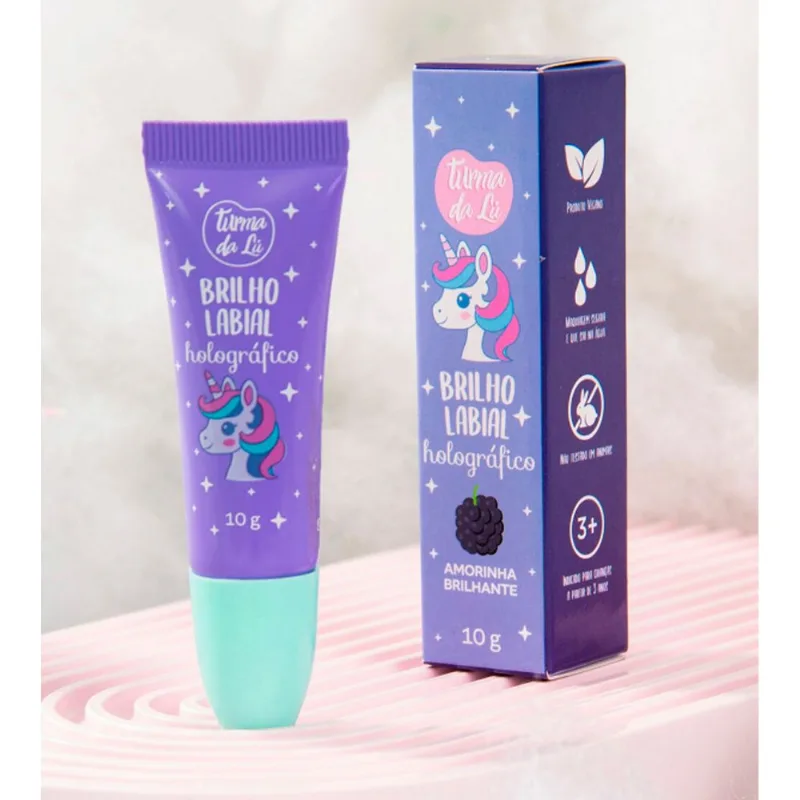 Brilho Labial Holográfico Unicórnio - Amorinha Brilhante Amorinha Brilhante