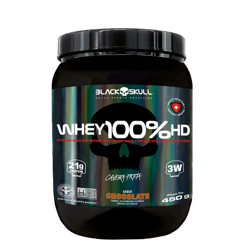WHEY 100% HD POTE 450G - CHOCOLATE - Black Skull