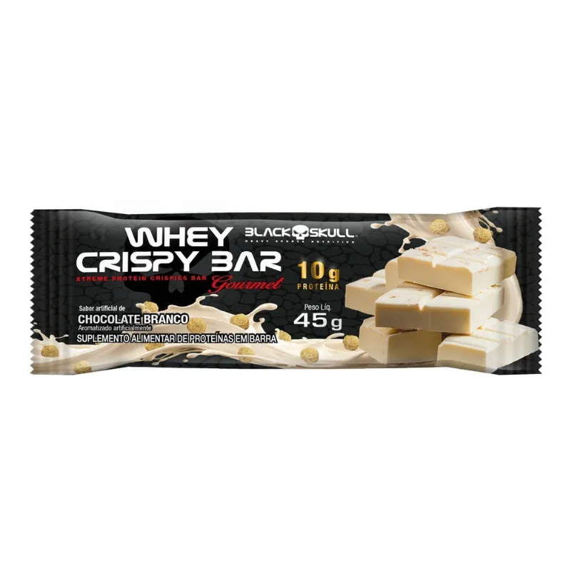 Whey Crispy Bar Black Skull Sabor Chocolate Branco 45g - Black Skull