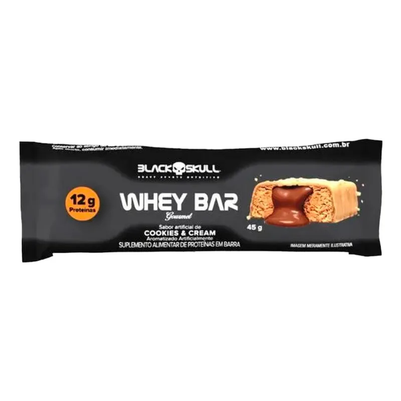 Whey Bar Gourmet Black Skull Sabor Cookies & Cream 45g