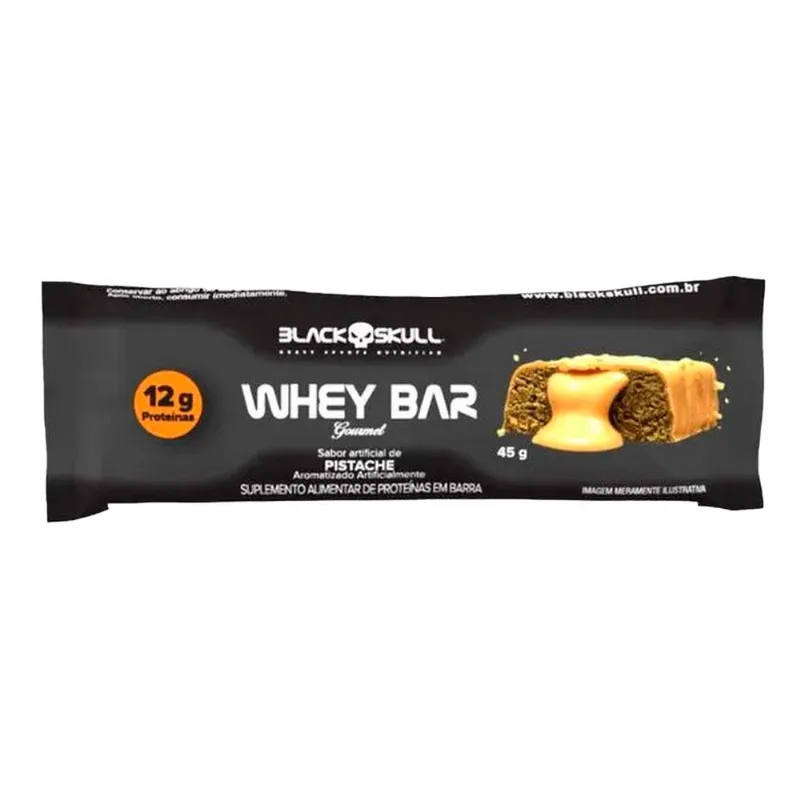 Whey Bar Gourmet Black Skull Sabor Pistache 45g - Black Skull