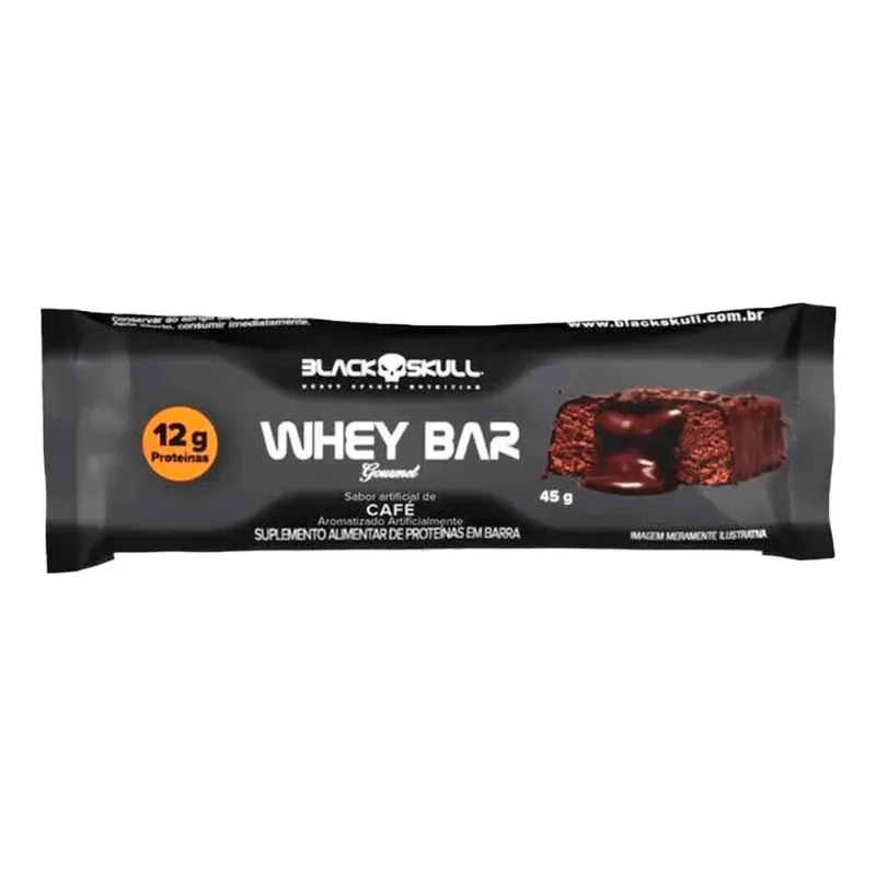 Whey Bar Gourmet Black Skull Sabor Café 45g