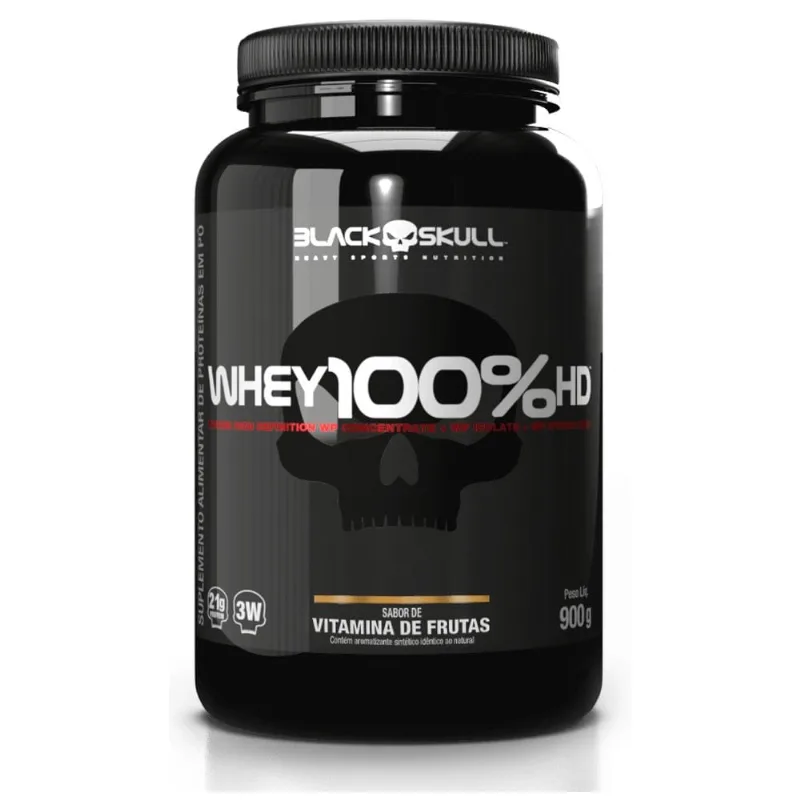 Whey 100% HD Black Skull Sabor Vitamina de Frutas 900g - Black Skull