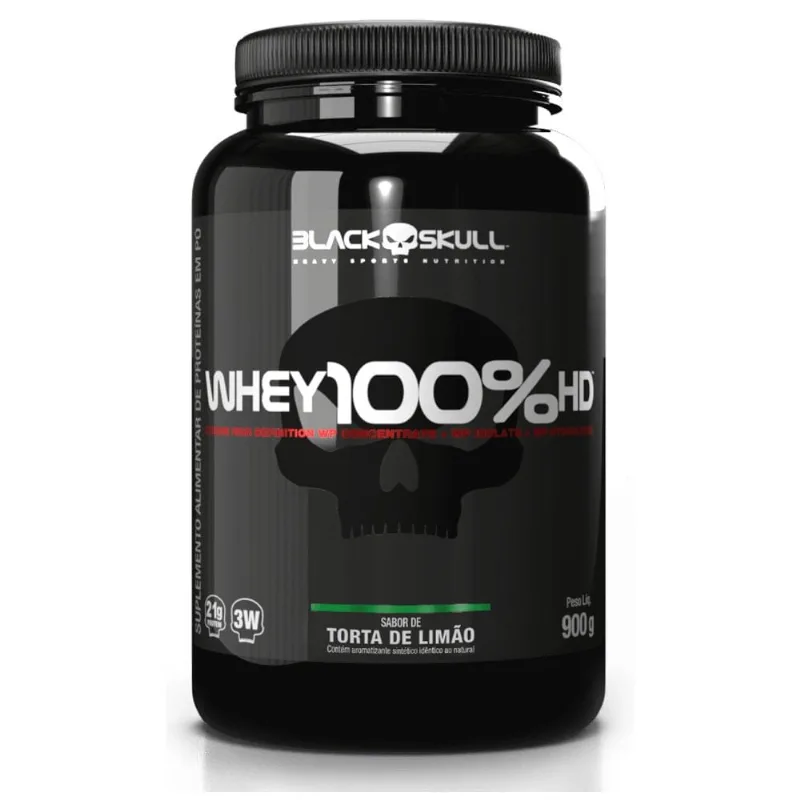 Whey 100% HD Black Skull Sabor Torta de Limão 900g - Black Skull