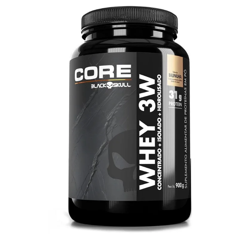 Whey 3W Core Black Skull Sabor Baunilha 900g - Black Skull