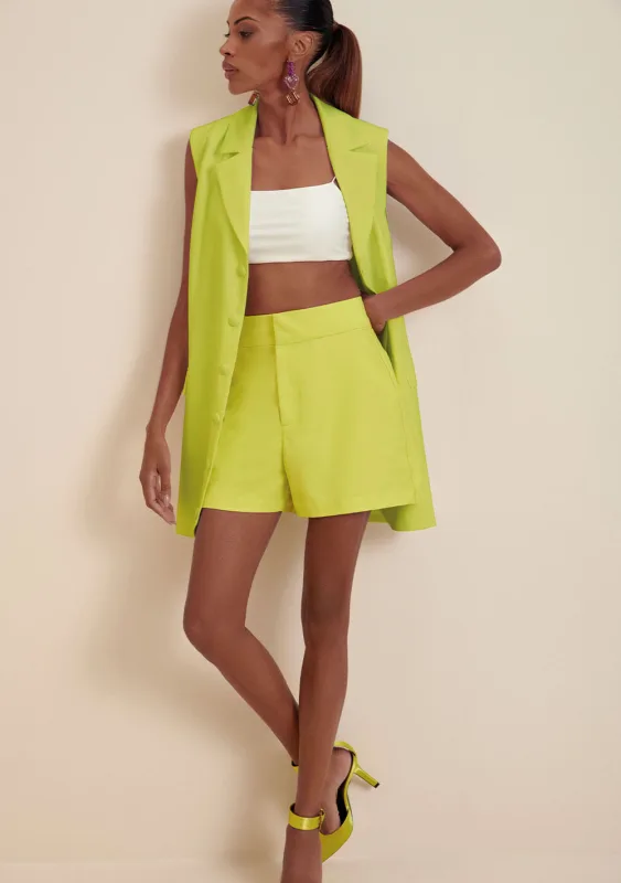 Shorts Morena Rosa Alfaiataria Bolso Faca Verde - Morena Rosa - Outlet