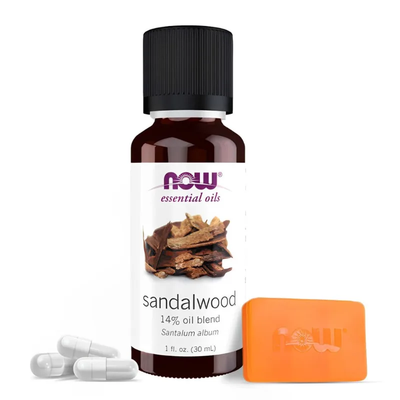 Mistura de Óleo de Sândalo Now Foods 30ml Importado + Porta Cápsulas