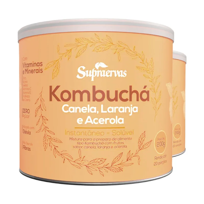 Kombuchá 200g Supra Ervas com Canela Laranja e Acerola 2un