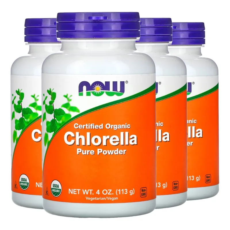 Chlorella em Pó Now Foods Orgânico 113g Importado 4un