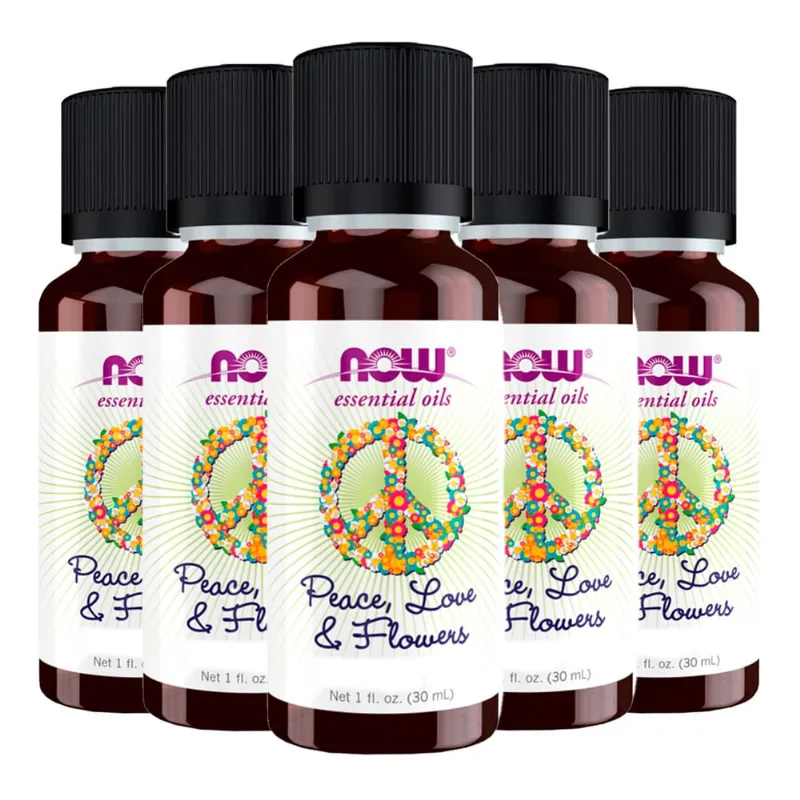 Óleo de Peace, Love e flores Now Foods 30ml Importado 5un