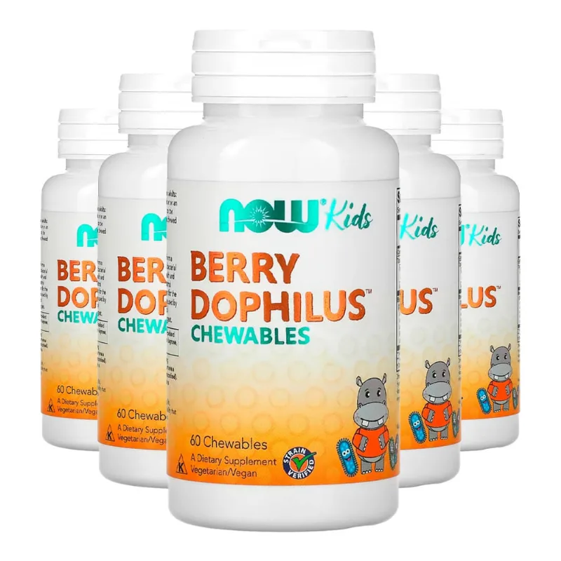BerryDophilus Infantil Now Foods 60 Chewable Importado 5un